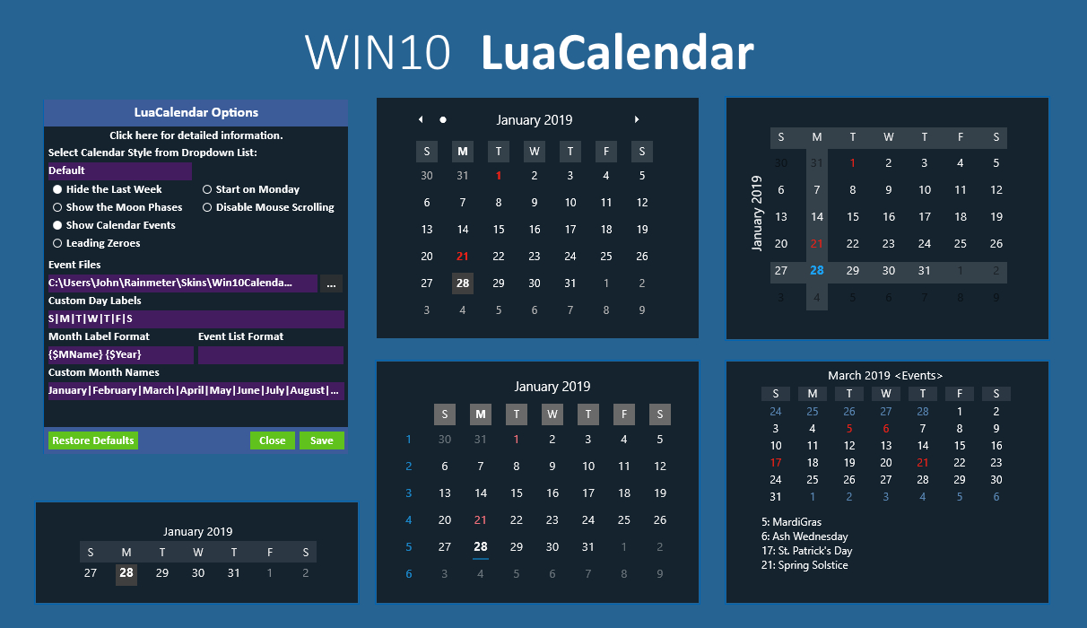 Win10 Calendar By Eclectictech On Deviantart pertaining to Calendar Widget For Windows 10