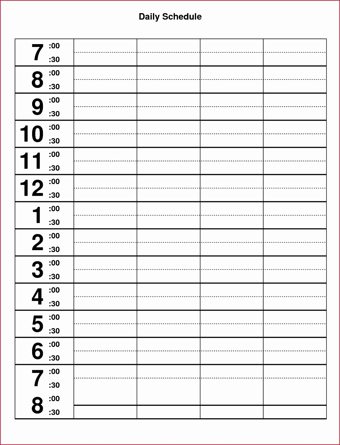 10 Excel Hourly Schedule Template  Excel Templates regarding Excel Day Planner