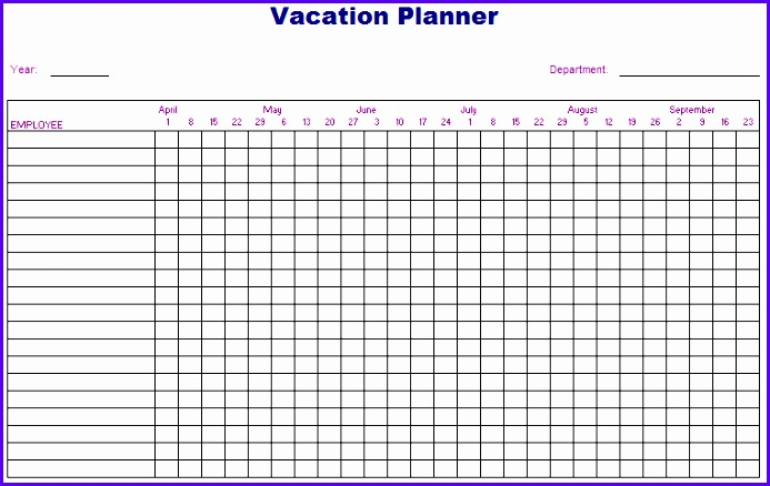 12 Vacation Schedule Template Excel  Excel Templates pertaining to Employee Vacation Calendar Excel
