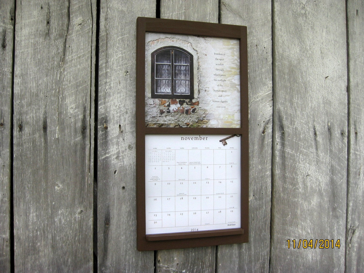 12 X 24 Calendar Wood Frame Holder In Warm By Sugarshackshoppe within Calendar Frames And Holders