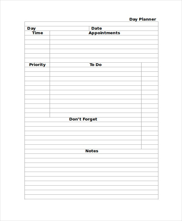 13+ Daily Planner Templates  Free Sample, Example, Format in Daily Agenda Template Word