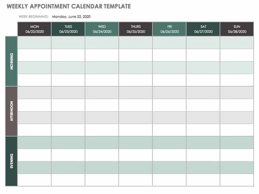 15 Free Weekly Calendar Templates | Smartsheet regarding Sunday To Saturday Week Calendar