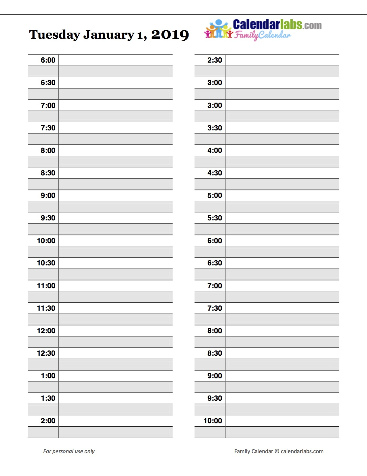 2019 Daily Planner Template  Free Printable Templates intended for 5 Day Calendar Template Word