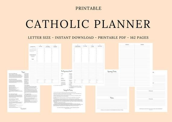 2019 Printable Catholic Planner (Home Executive Edition for Printable Catholic Liturgical Calendar