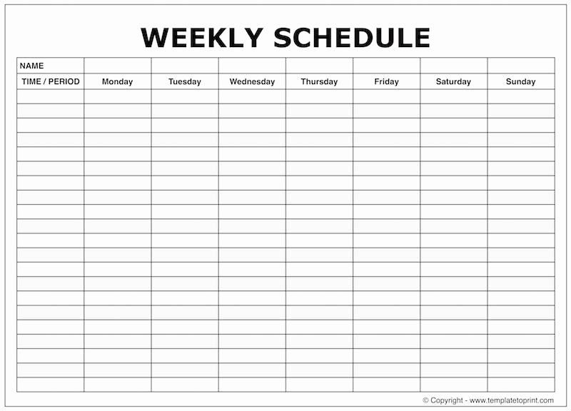 23 Free Printable Weekly Schedule Template In 2020 inside Sunday To Saturday Week Calendar