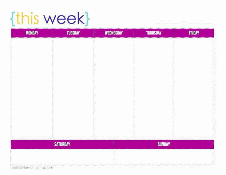 24 7 Day Calendar Template In 2020 | Weekly Planner Template within 7 Day Calendar Template