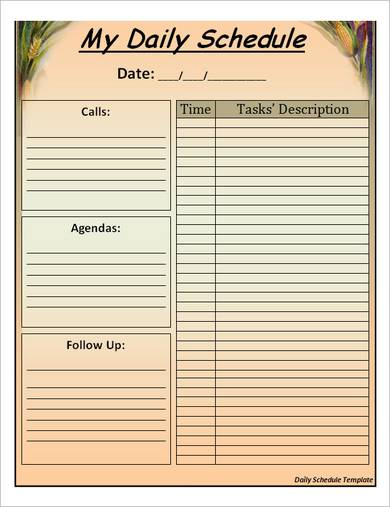 24+ Free Daily Schedule Templates &amp; Daily Planners Word for Daily Agenda Template Word