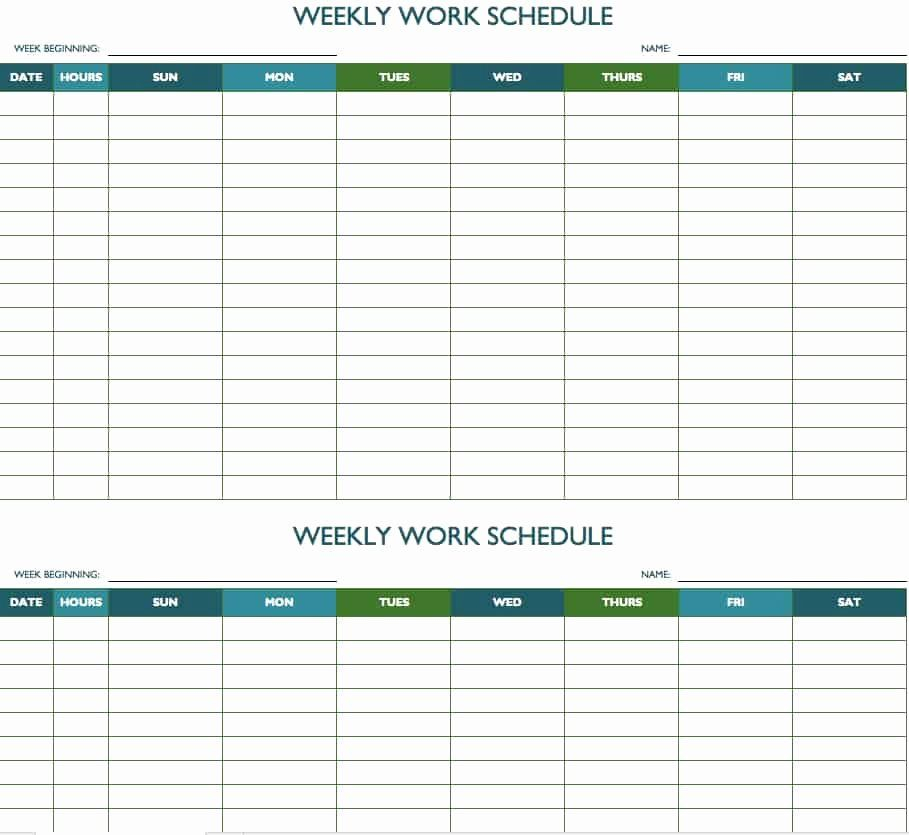 24 Weekly Employee Schedule Template Excel In 2020 inside Excel Week Calendar Template