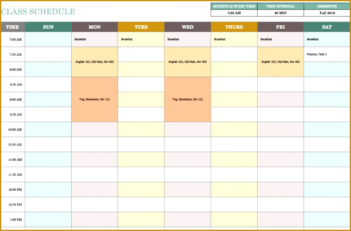 3 Editable Weekly Schedule Sample | Fabtemplatez throughout Weekly Class Schedule Template