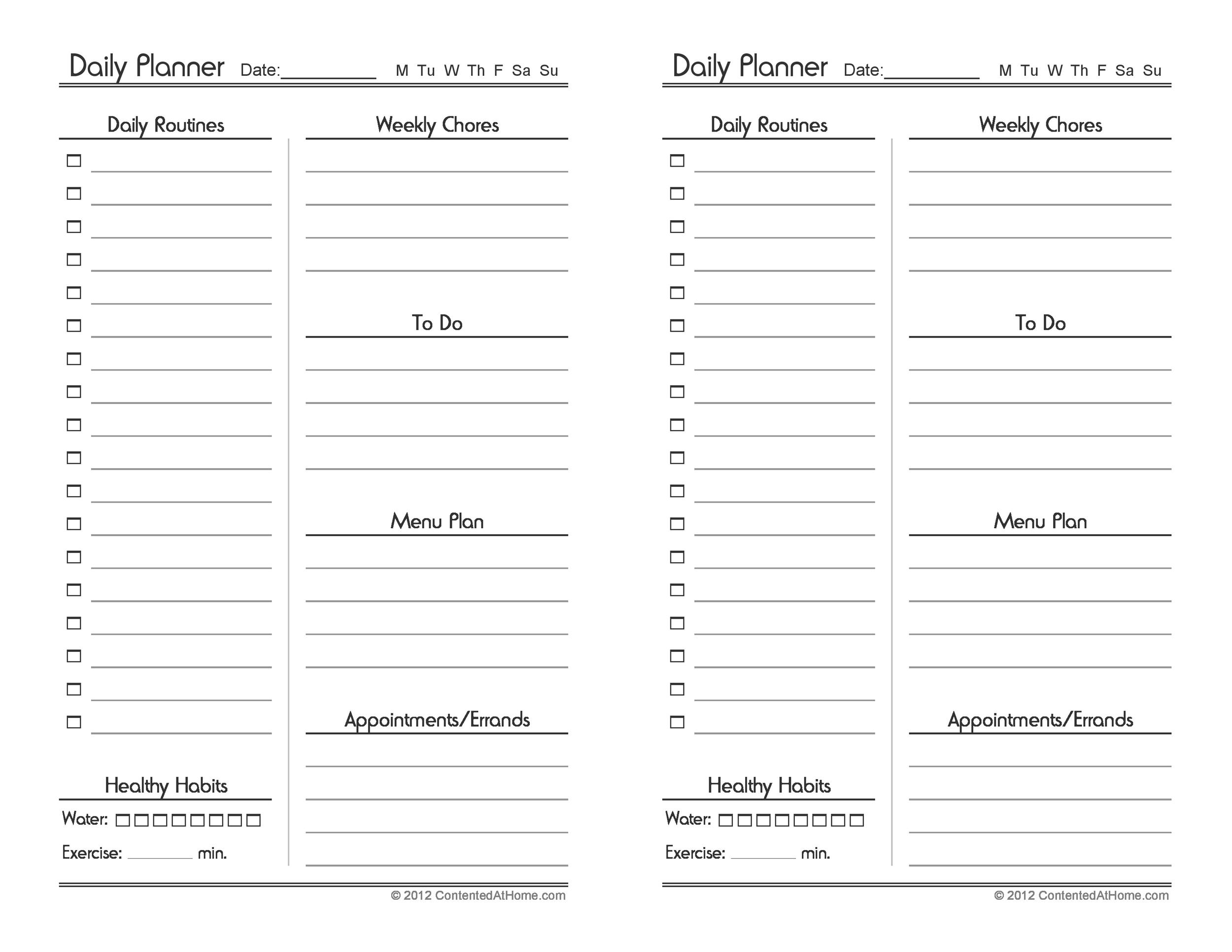40+ Printable Daily Planner Templates (Free)  Template Lab with regard to Free Daily Calendar Template