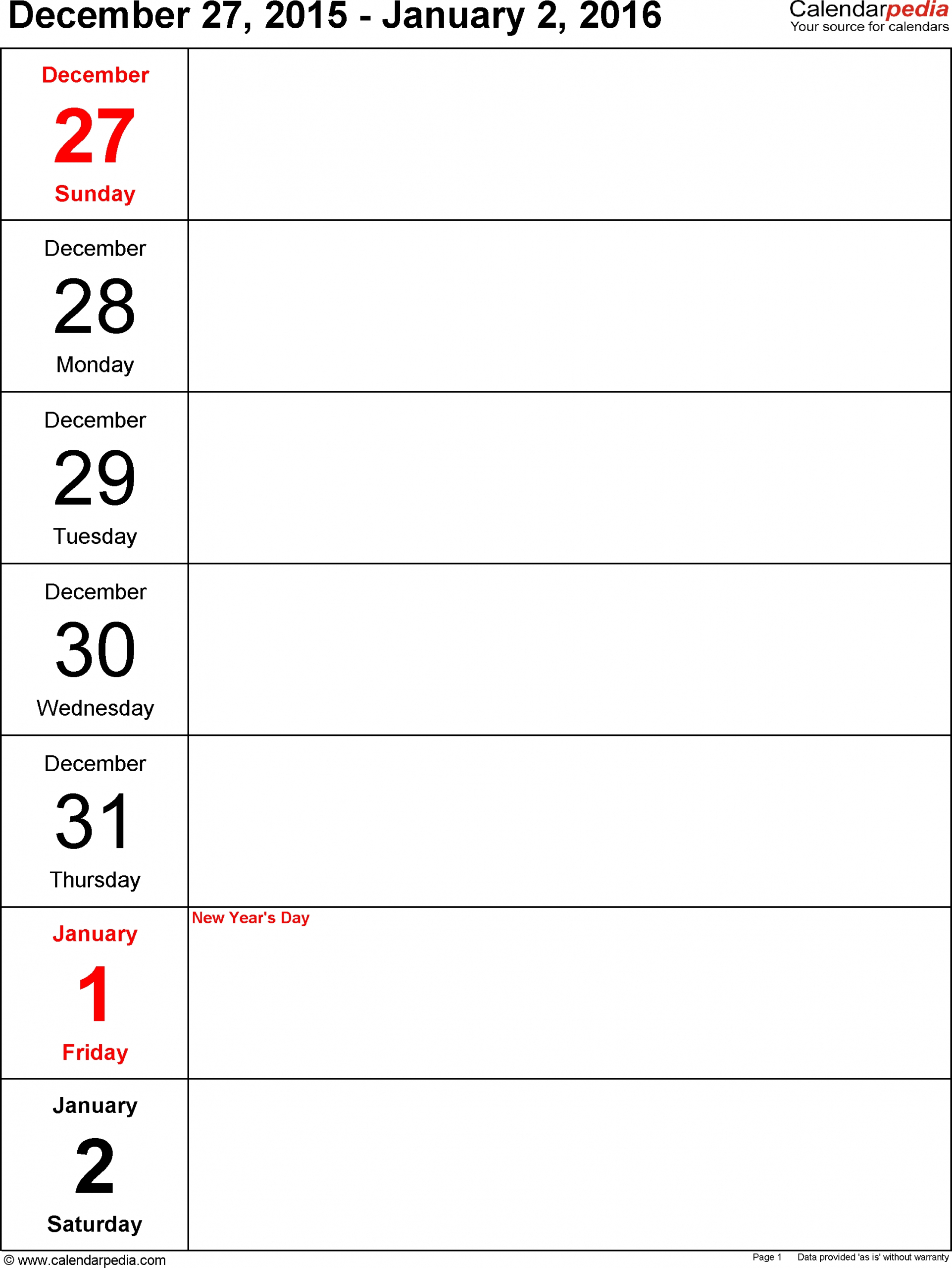 5 Day Weekly Calendar Printable | Printable Calendar in 5 Day Calendar Template Word