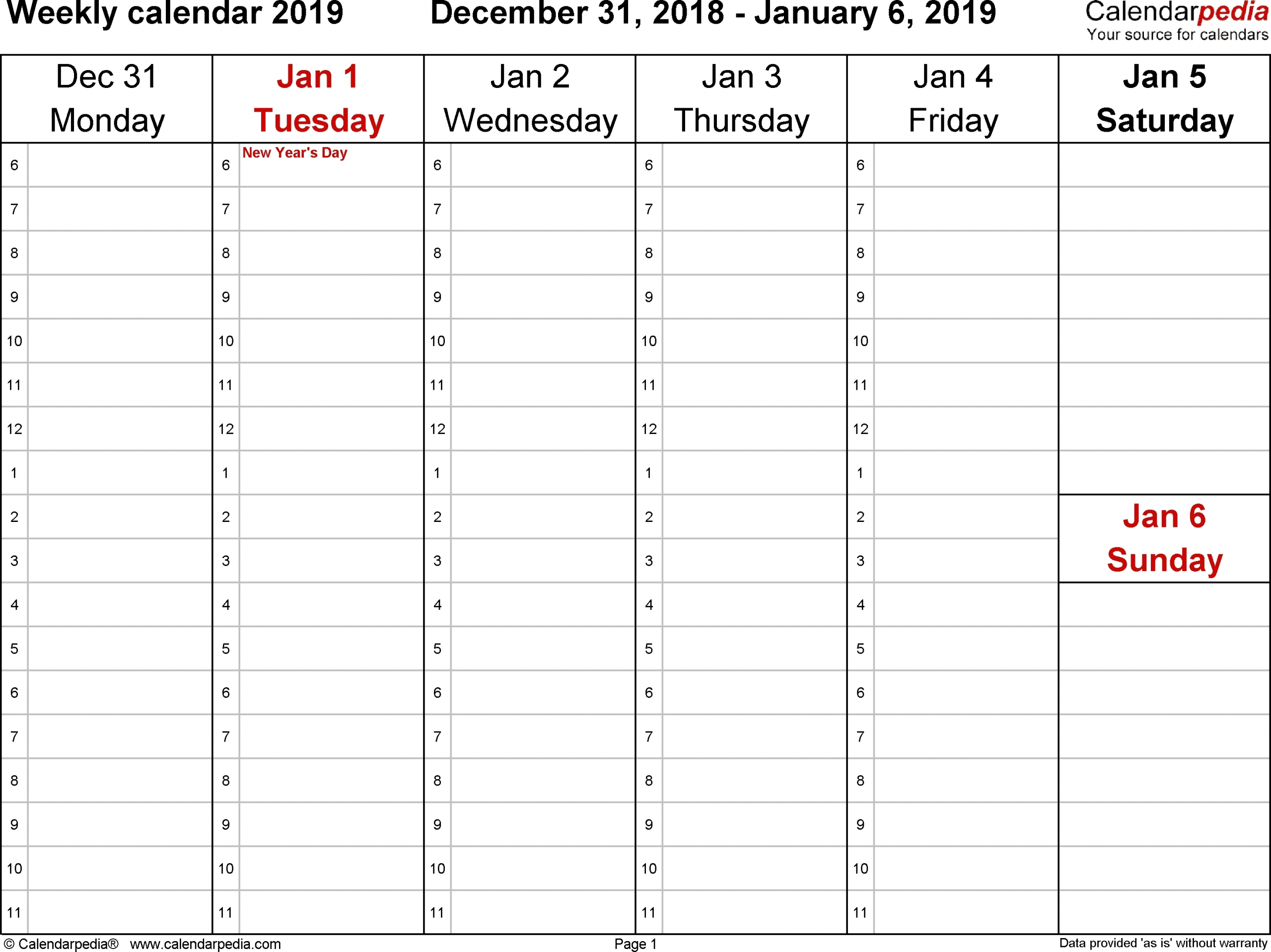 5 Day Weekly Calendar Printable | Printable Calendar with regard to 5 Day Week Calendar Template