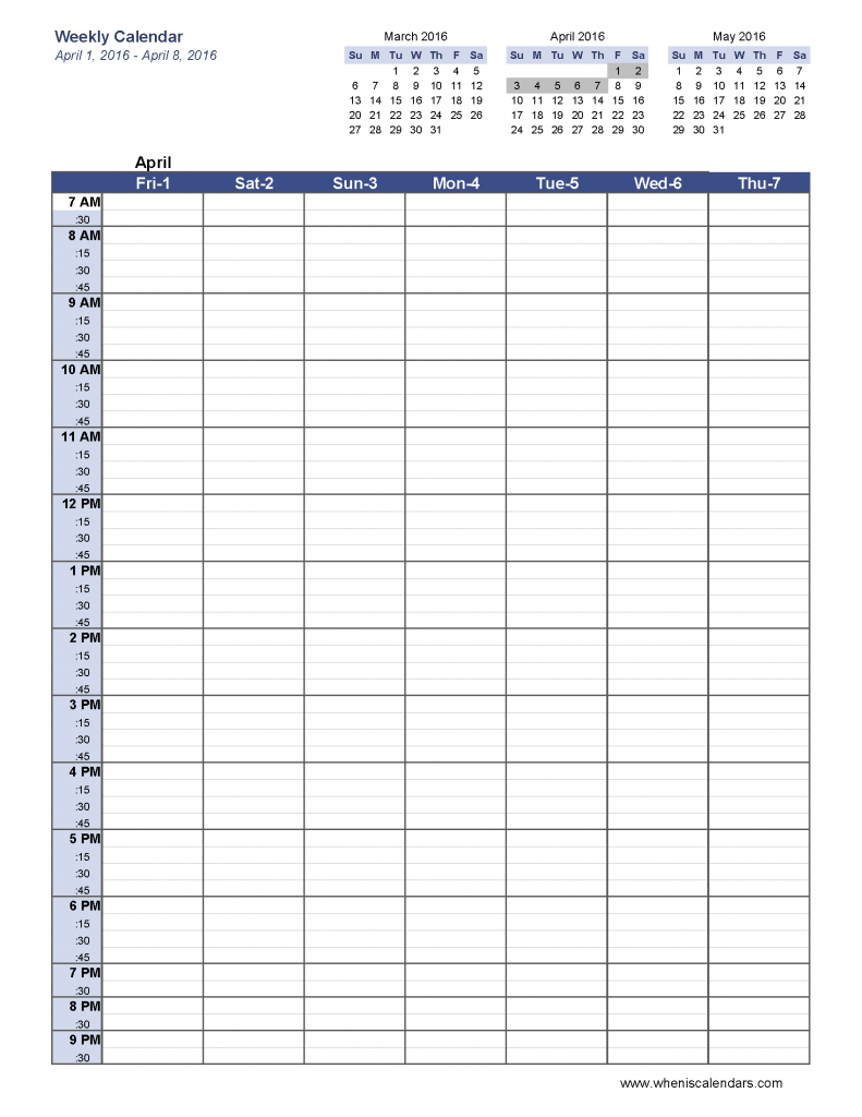 6 Week Blank Schedule Template Weekly Calendar Template intended for Am Pm Schedule Template