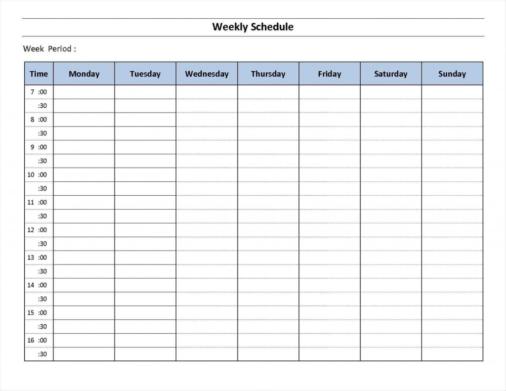 7 Day Calendar Template ~ Addictionary for 7 Day Calendar Template