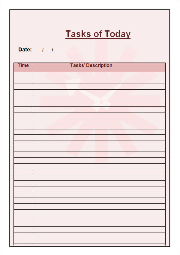 8 Free Printable Daily Planner Templates | Sample Templates in Free Daily Calendar Template