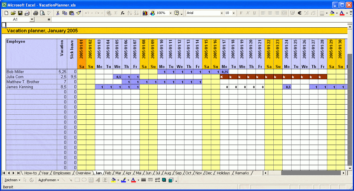 8+ Holiday Planner Templates  Excel Templates inside Vacation Tracking Calendar