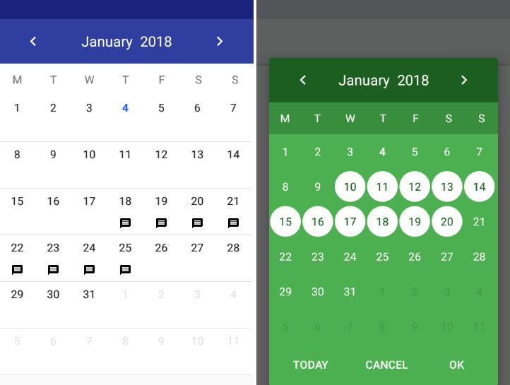 A Simple And Customizable Calendar Widget For Android with regard to Calendar Date Range Picker Android