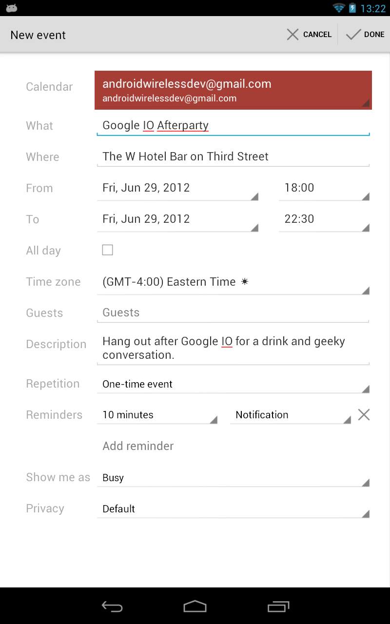 Android Calendaring In Android 4.0+  Developer intended for Add Image To Google Calendar Event