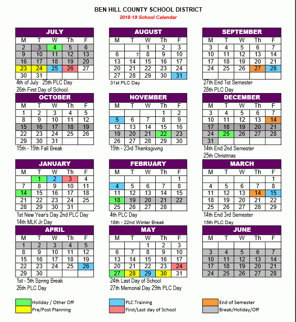 Ben Hill County Schools  Homepage for Pb County School Calendar