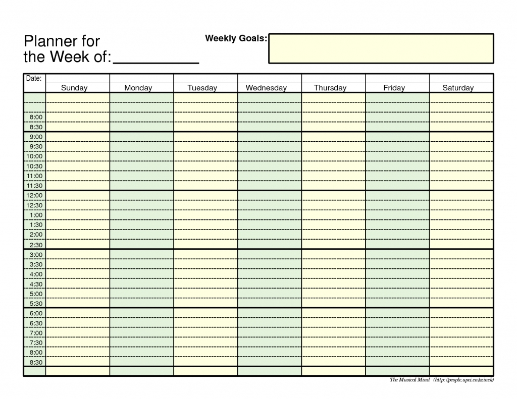 Blank Daily Schedule With Time Slots  Calendar inside Blank Daily Calendar With Time Slots Printable
