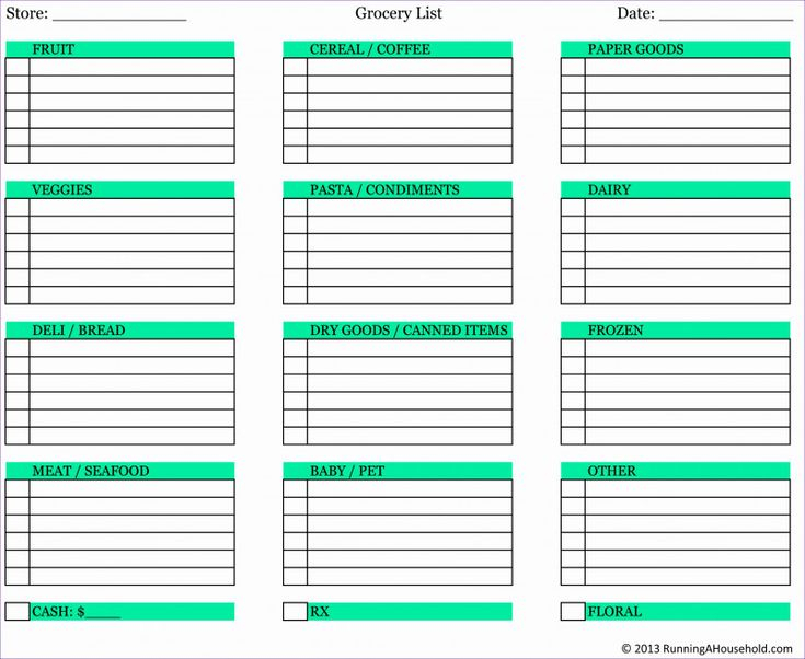 Blank Grocery Shopping List Template Awesome Grocery List in Blank Shopping List Template