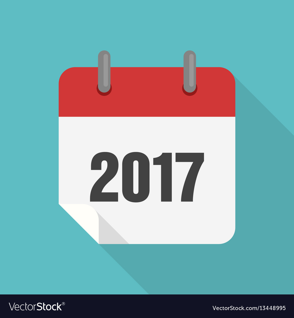 Calendar 2017 Icon Flat Design Royalty Free Vector Image inside Google Calendar Icon Vector