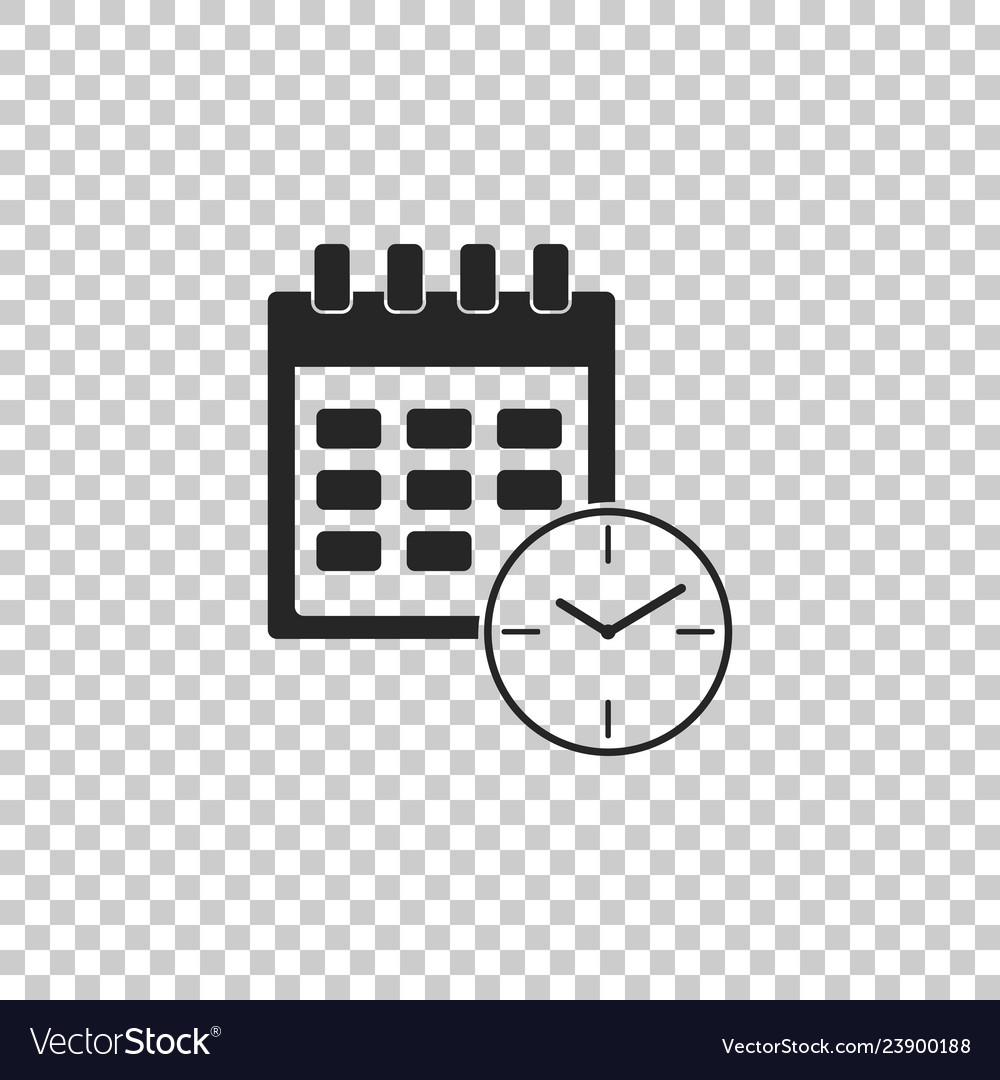 Calendar And Clock Icon On Transparent Background Vector Image regarding Google Calendar Icon Vector