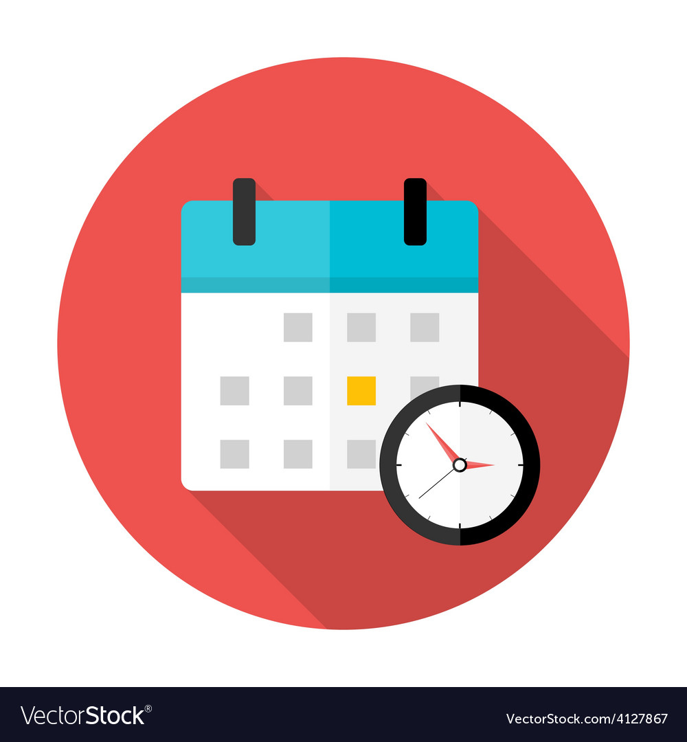 Calendar And Clock Time Circle Icon Royalty Free Vector with Google Calendar Icon Vector