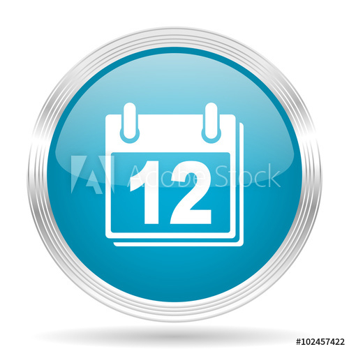 &quot;Calendar Blue Glossy Metallic Circle Modern Web Icon On throughout Calendar Circle Icon