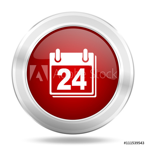 &quot;Calendar Icon, Red Round Glossy Metallic Button, Web And with regard to Calendar Icon Red