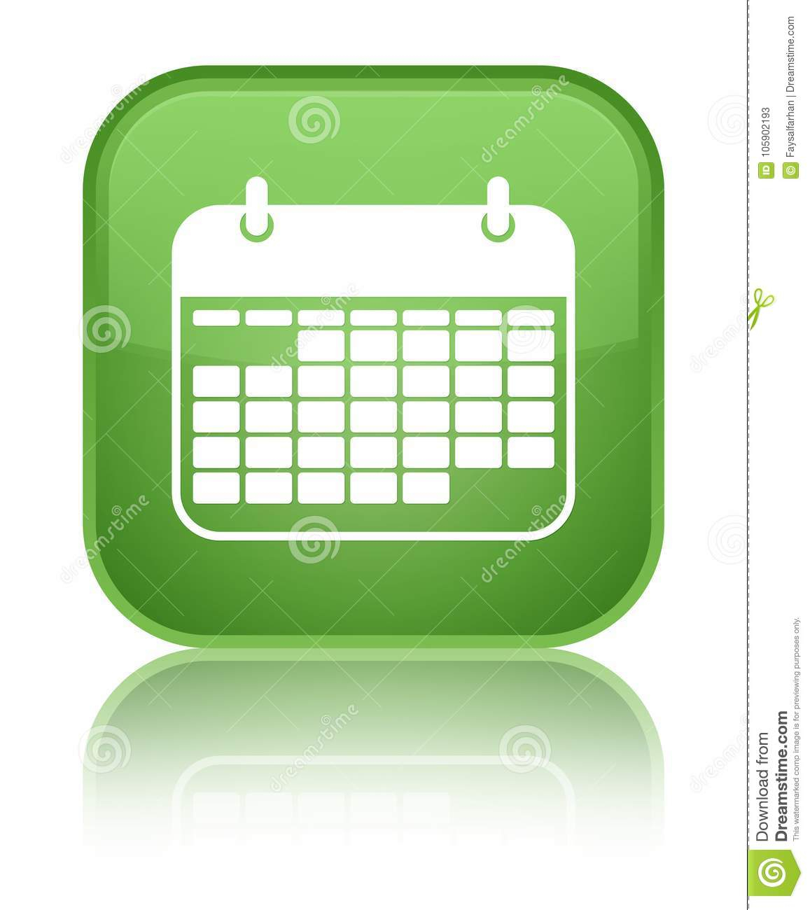 Calendar Icon Special Soft Green Square Button Stock with regard to Calendar Icon Green