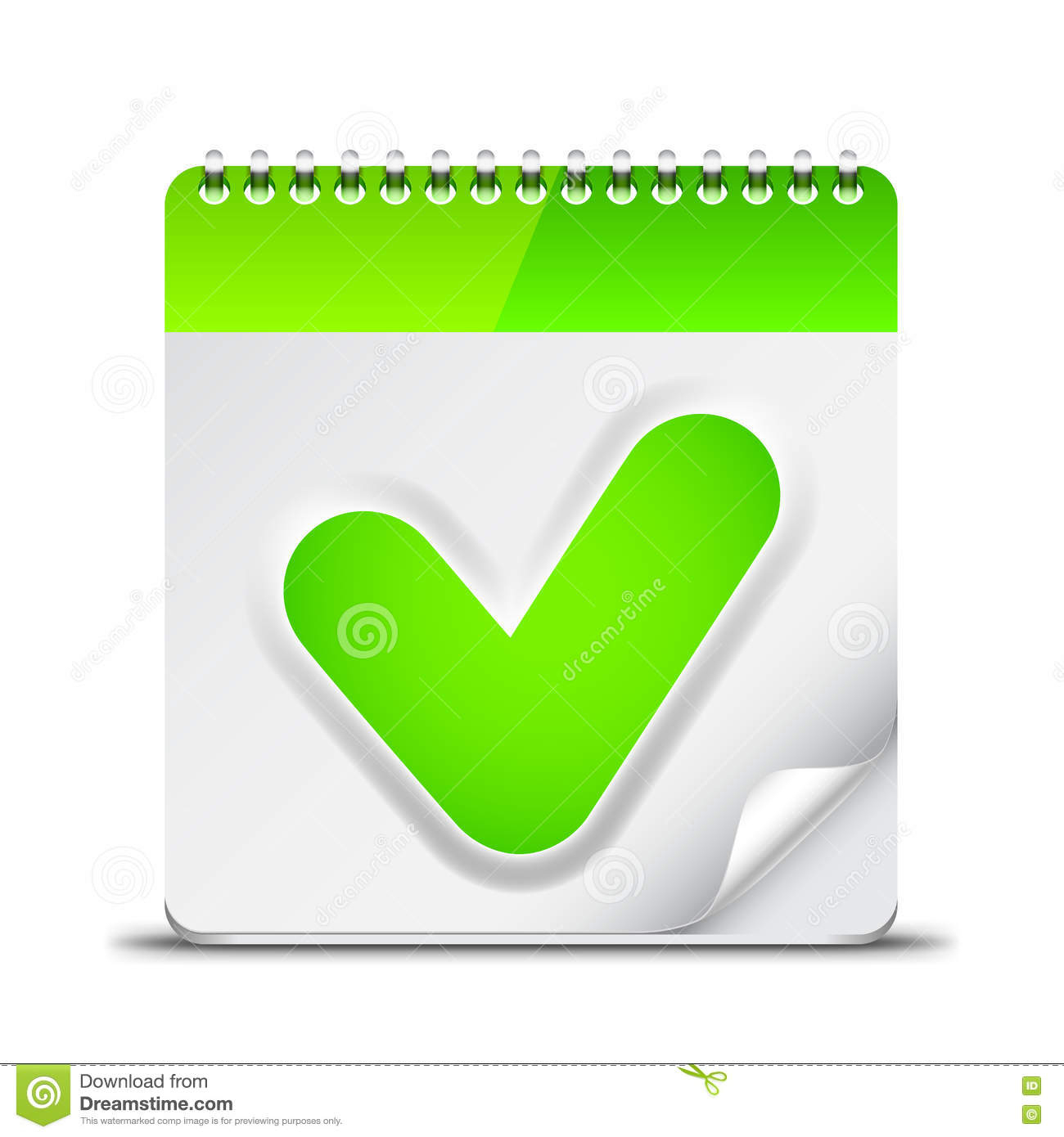 Calendar Icon With Check Mark Symbol Stock Vector for Calendar Icon Green