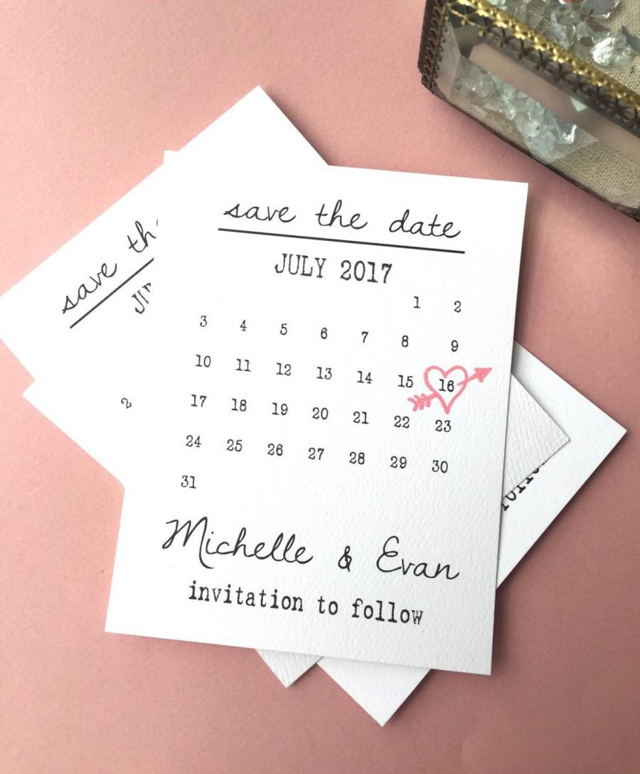 Calendar Save The Date Cards, Heart Date Save The Date intended for Please Save The Date In Your Calendar