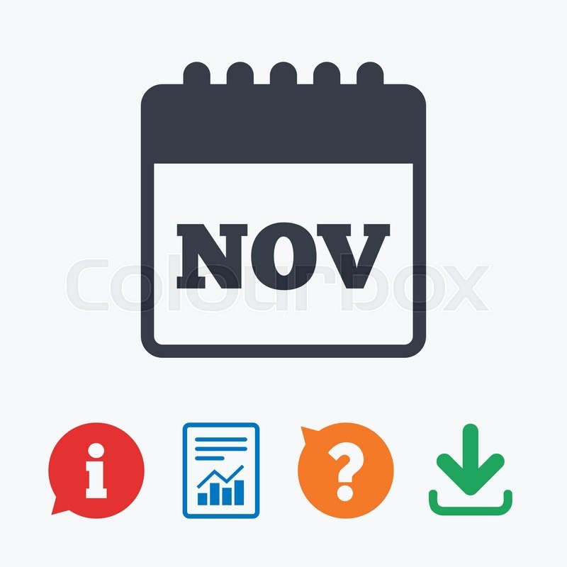 Calendar Sign Icon. November Month  | Stock Vector throughout Calendar Circle Icon