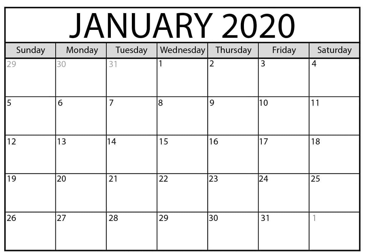 Catch Free Printable Monthly Calendar 2020 Template in Blank 12 Month Calendar