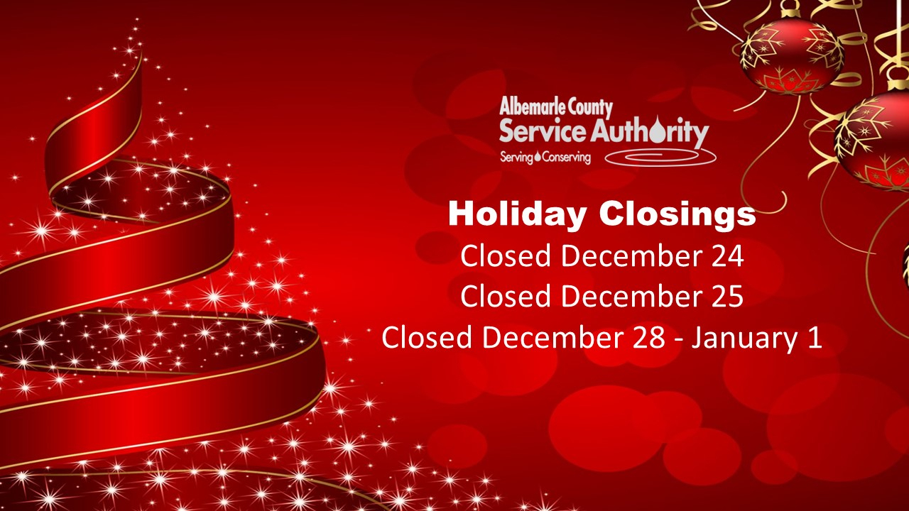 Christmasholidayhours  Albemarle County Service Authority with Albemarle County Calendar