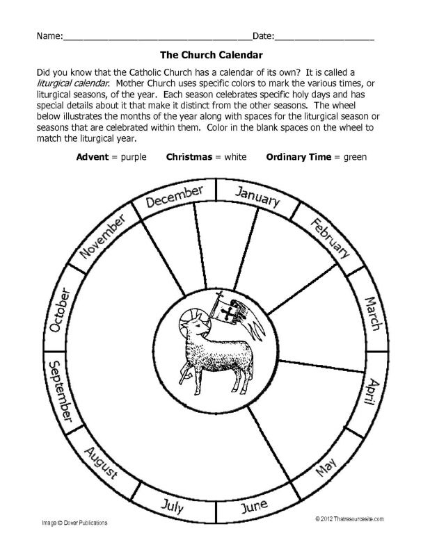 Coloring Fun Can Help Teach About The Liturgical Calendar within Liturgical Calendar Wheel