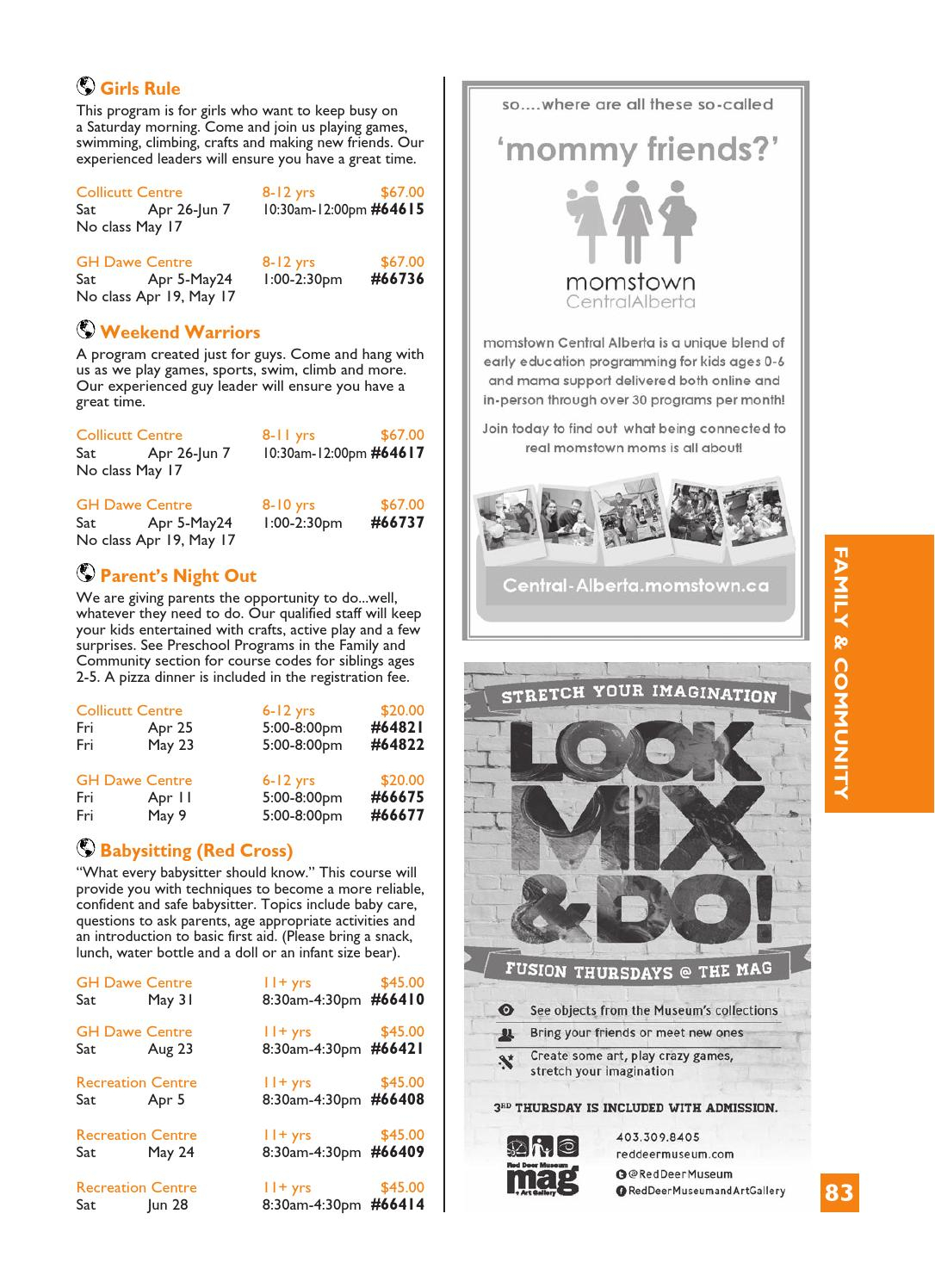 Community Services Program &amp; Activity Guide Springsummer inside Gh Dawe Red Deer