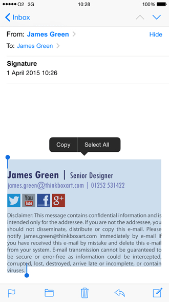 Create An Html Iphone Email Signature | Exclaimer inside Iphone Mail Icon Missing