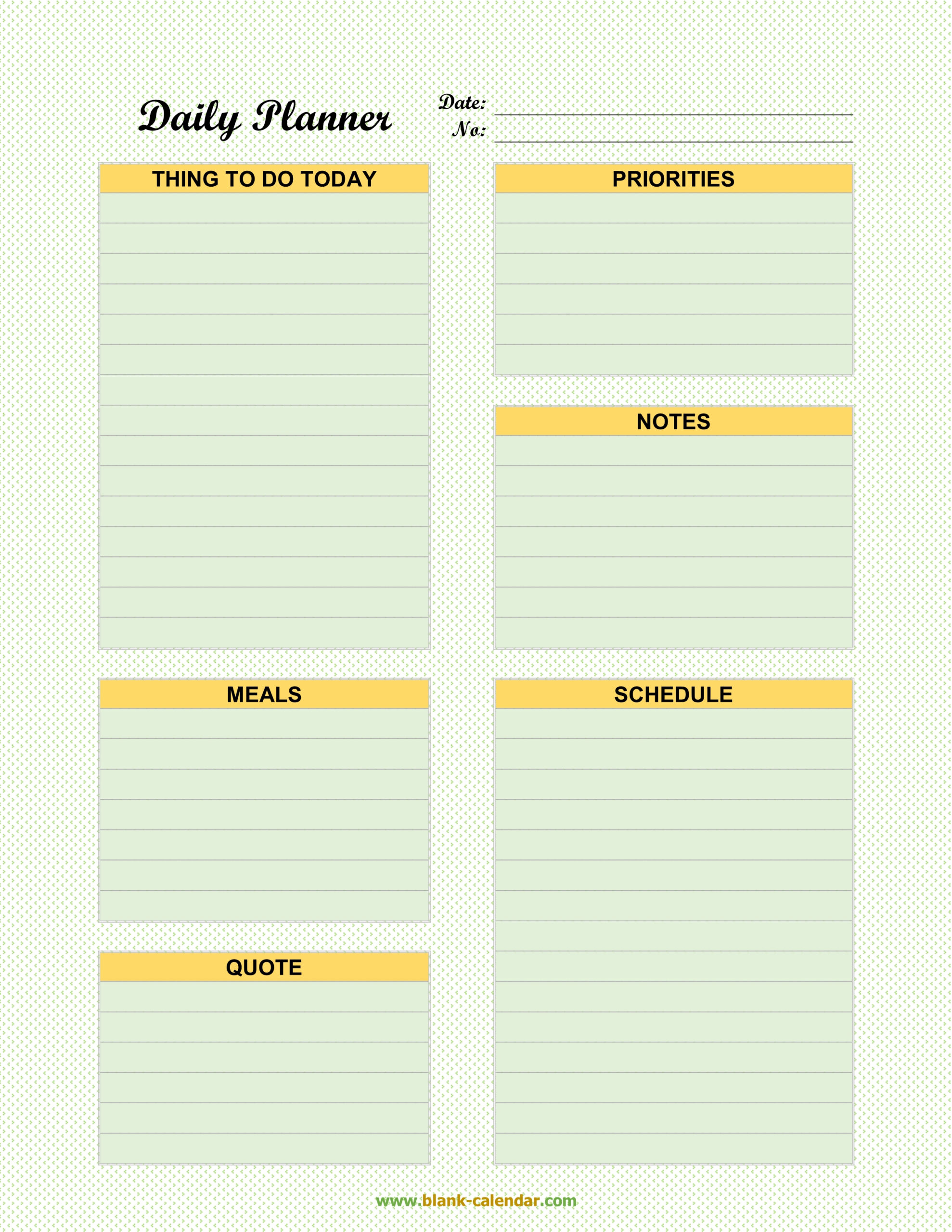 Daily Planner Templates (Word, Excel, Pdf) with Excel Day Planner