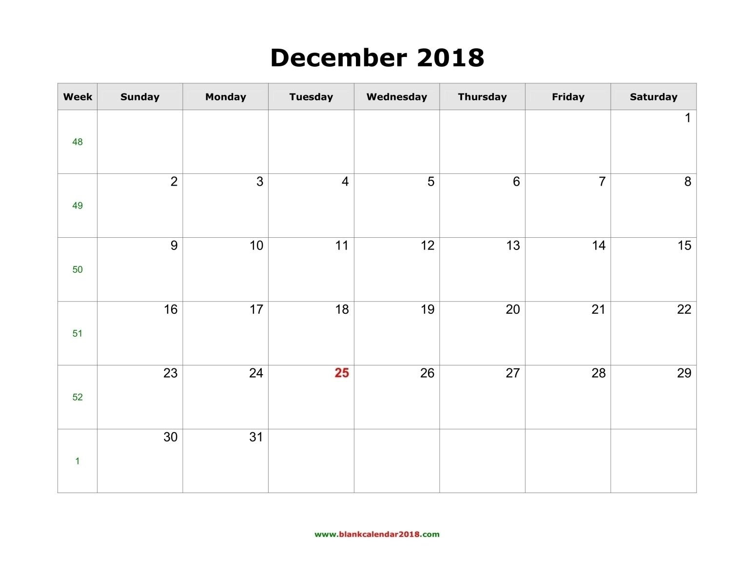 December 2018 Calendar Printable 8X11 | Blank Calendar within Blank Instagram Template 2018
