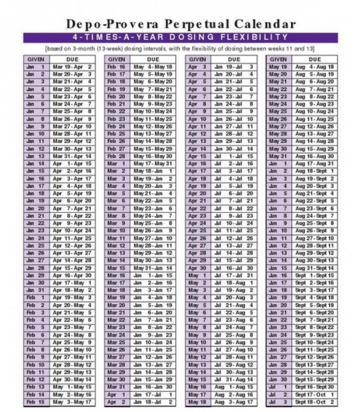 Depo Provera And Leap Year Date | Printable Calendar intended for Depo Shot Calendar 2021