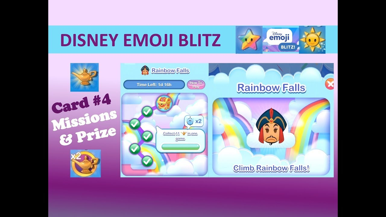 Disney Emoji Blitz Rainbow Falls Card 4 (March 2018 Jafar for Disney Emoji Blitz Event Calendar