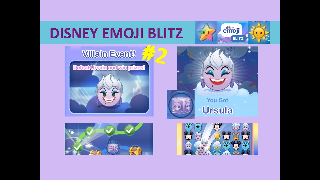 Disney Emoji Blitz Villain Event (Ursula Emoji Power Level in Disney Emoji Blitz Event Calendar