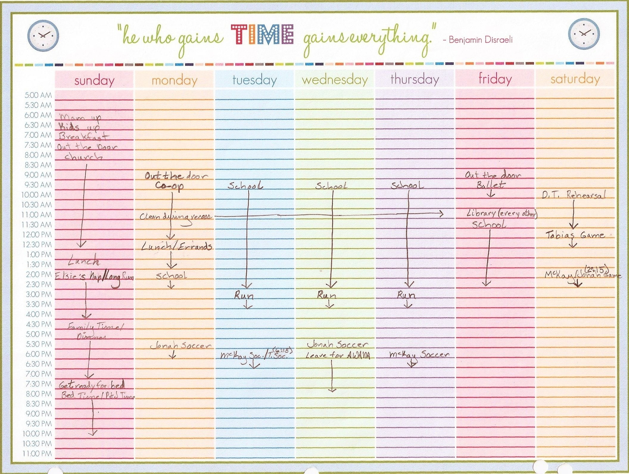 Effective Free Printable Weekly School Schedule With Time for Printable Daily Planner With Time Slots