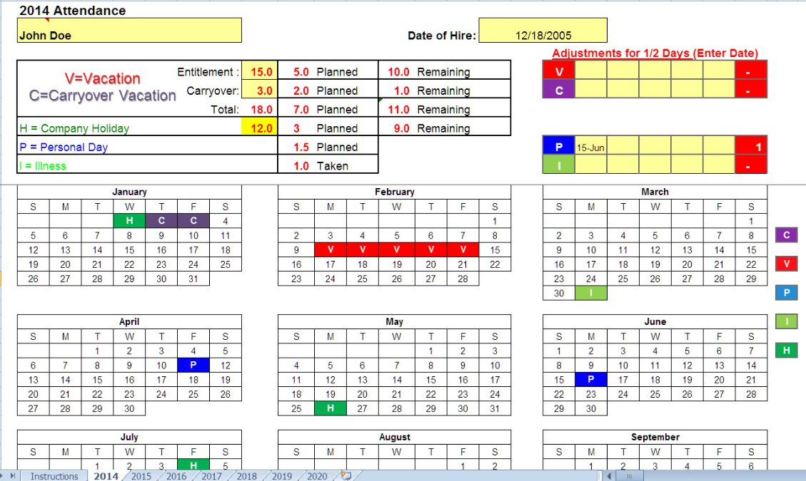 Employee Vacation Tracker | Template Business inside Vacation Tracking Calendar