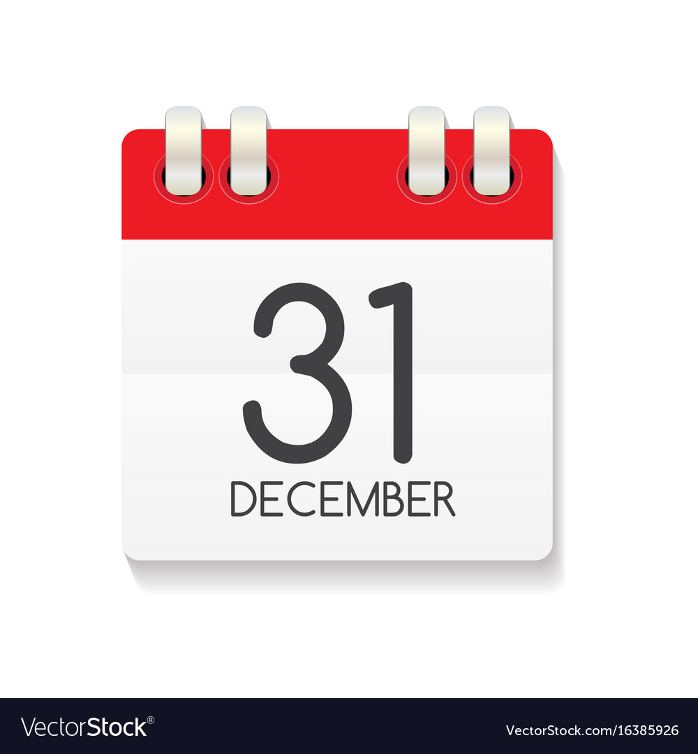 Flat Calendar Icon Of 31 December Royalty Free Vector Image regarding Google Calendar Icon Vector