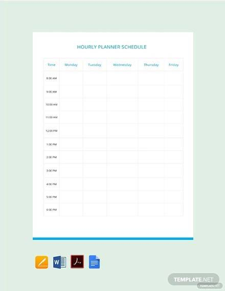 Free 14+ Hourly Planner Samples And Templates In Pdf | Ms pertaining to Hourly Planner Pdf