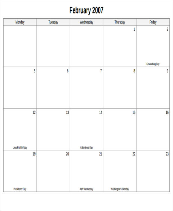 Free 5+ Excel Monthly Calendar Samples In Pdf pertaining to Quarterly Calendar Excel