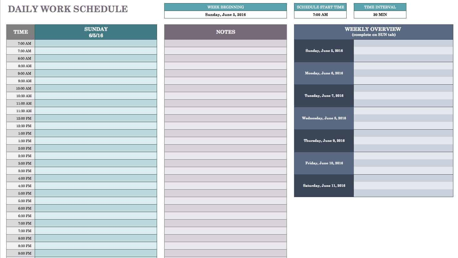 Free Daily Schedule Templates For Excel  Smartsheet inside Time And Action Calendar Excel